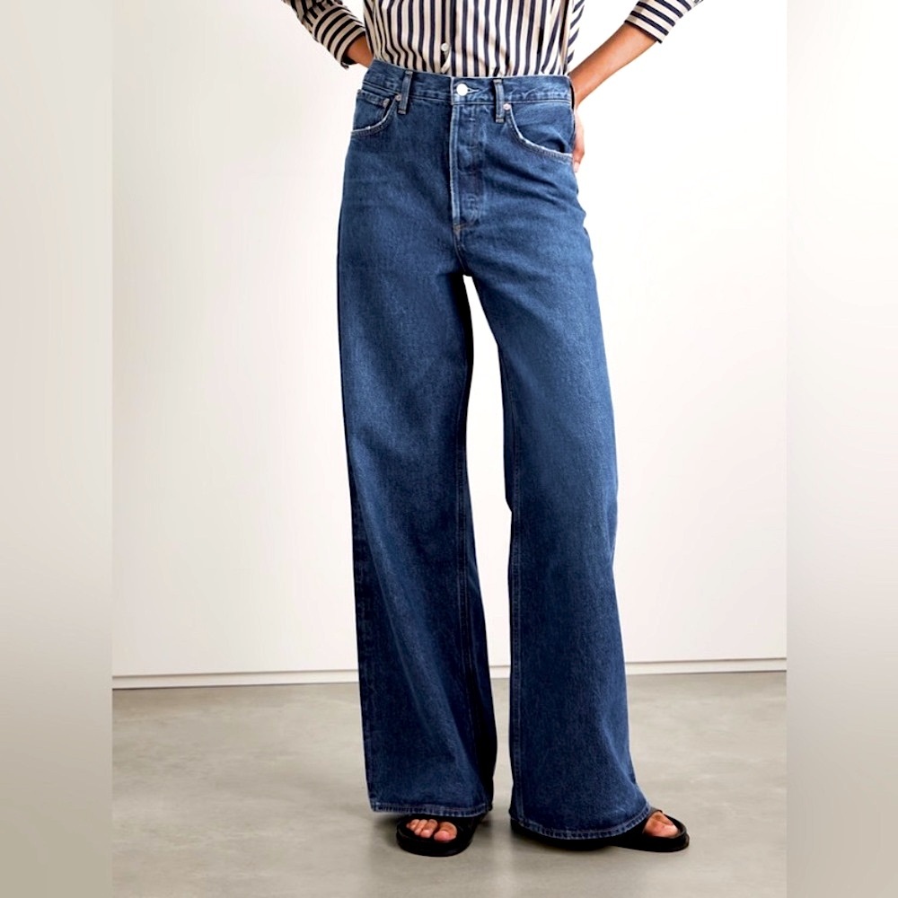 Agolde Blue Wide Leg Jeans